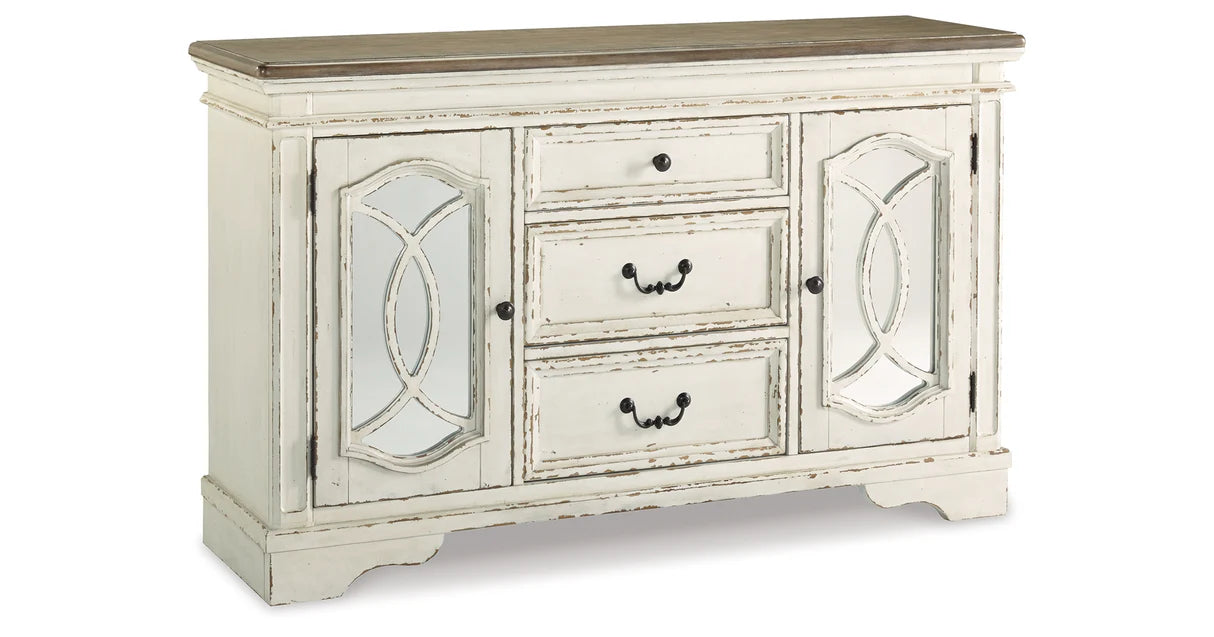 Realyn Chipped White Dining Server