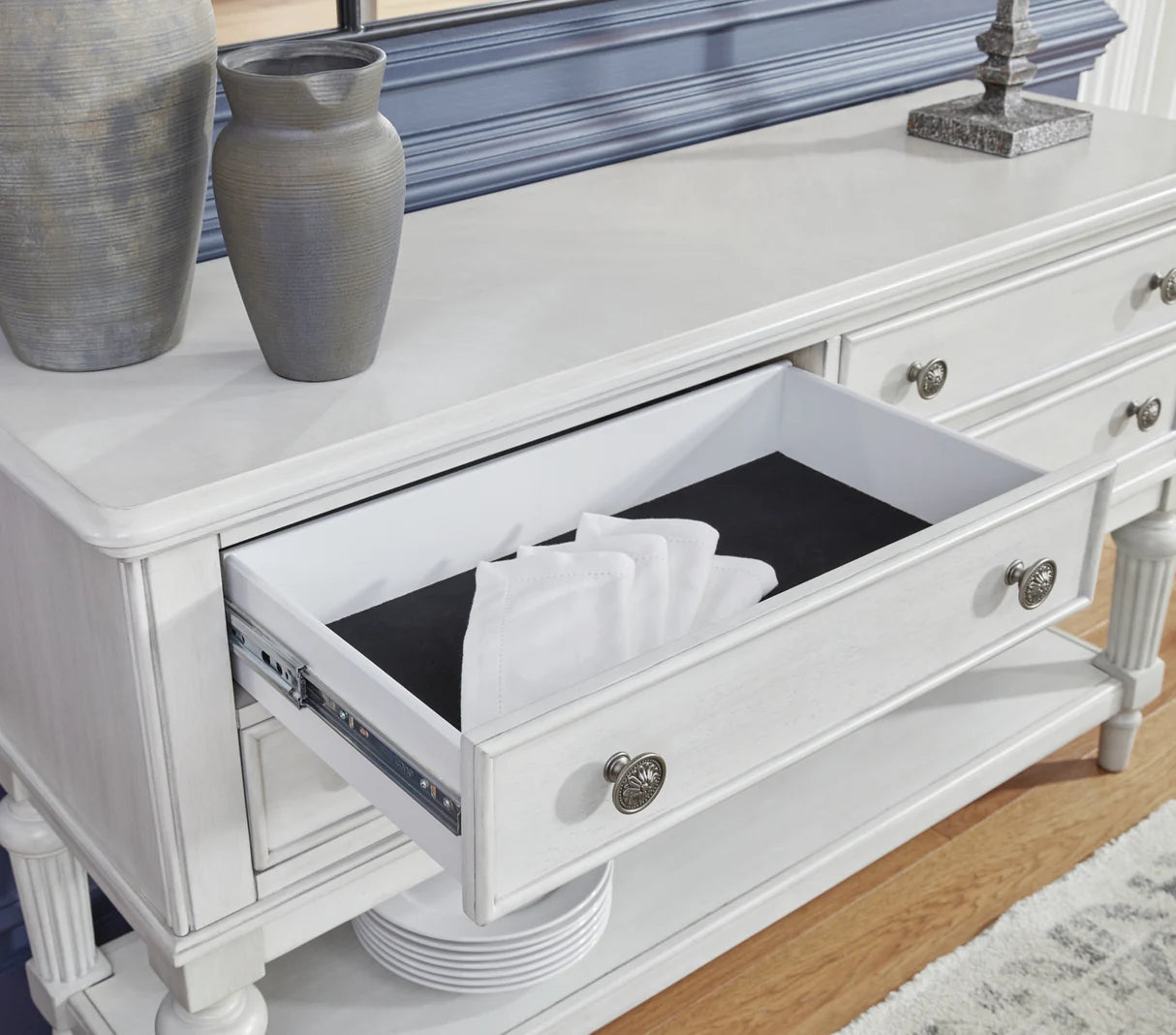 Montelaine Antique White Dining Server