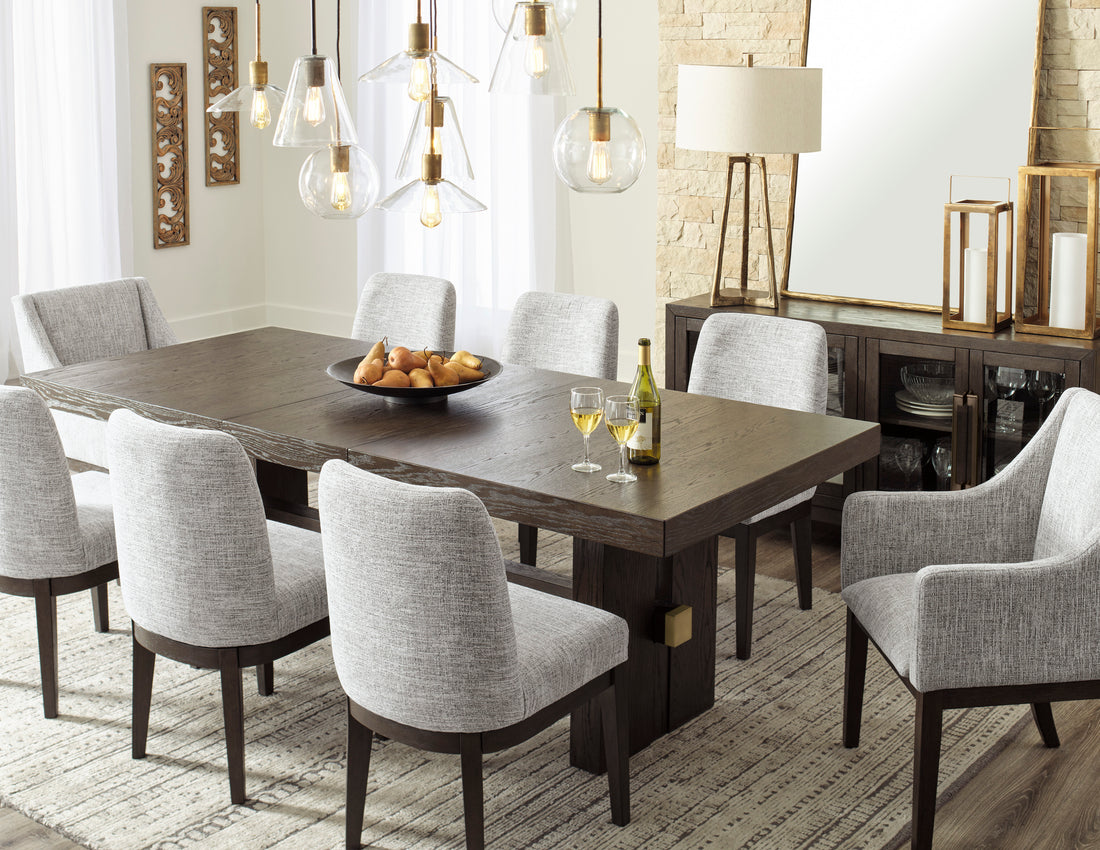 Juego de comedor extensible Burkhaus marrón oscuro