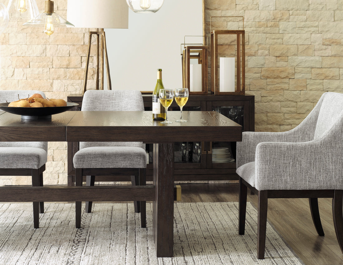 Juego de comedor extensible Burkhaus marrón oscuro