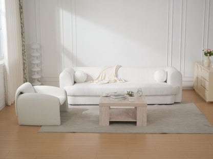 Sherpa Upholstered Wide Seat Sofa