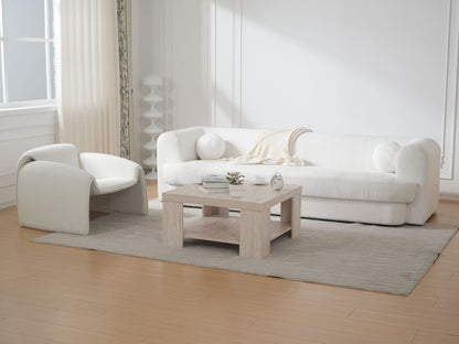 Sherpa Upholstered Wide Seat Sofa
