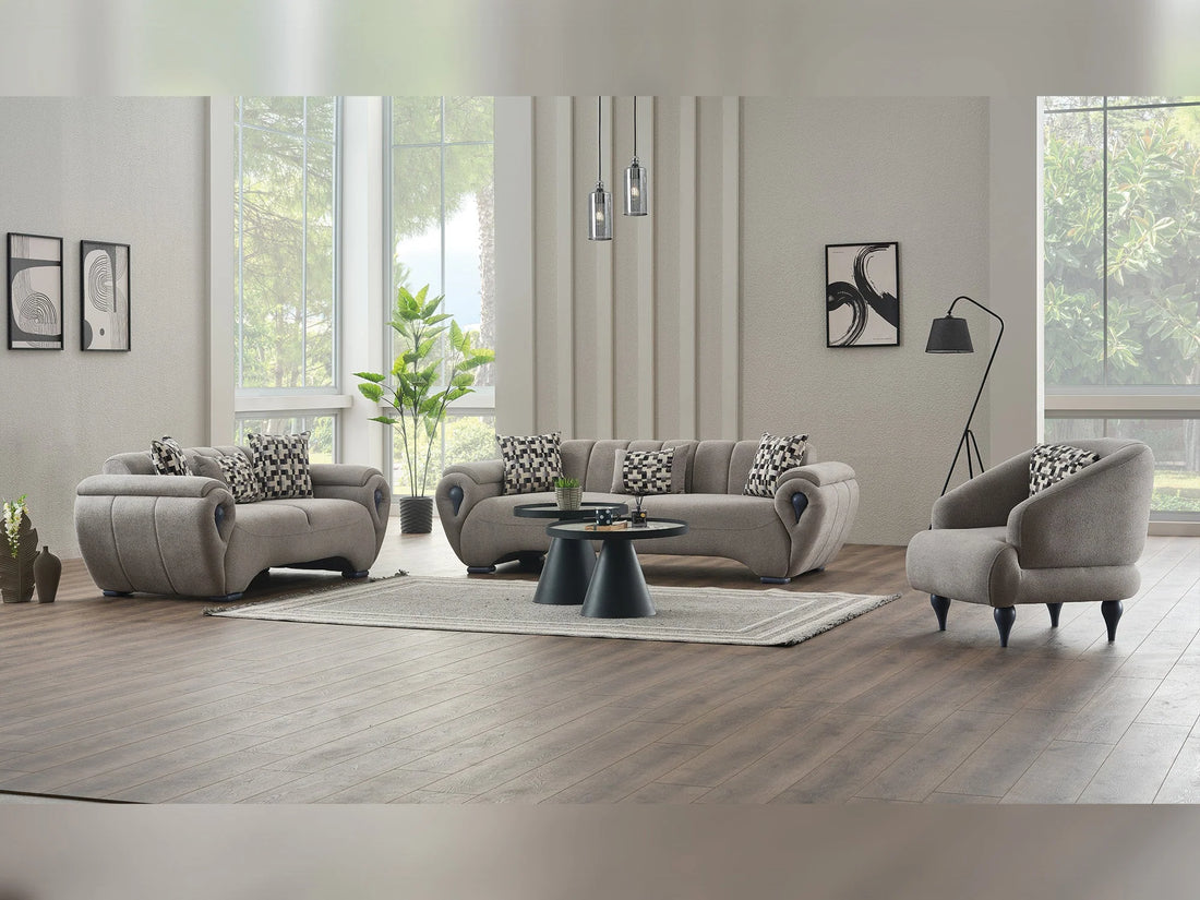 Damla 3-Pieces Modern Living Room Set