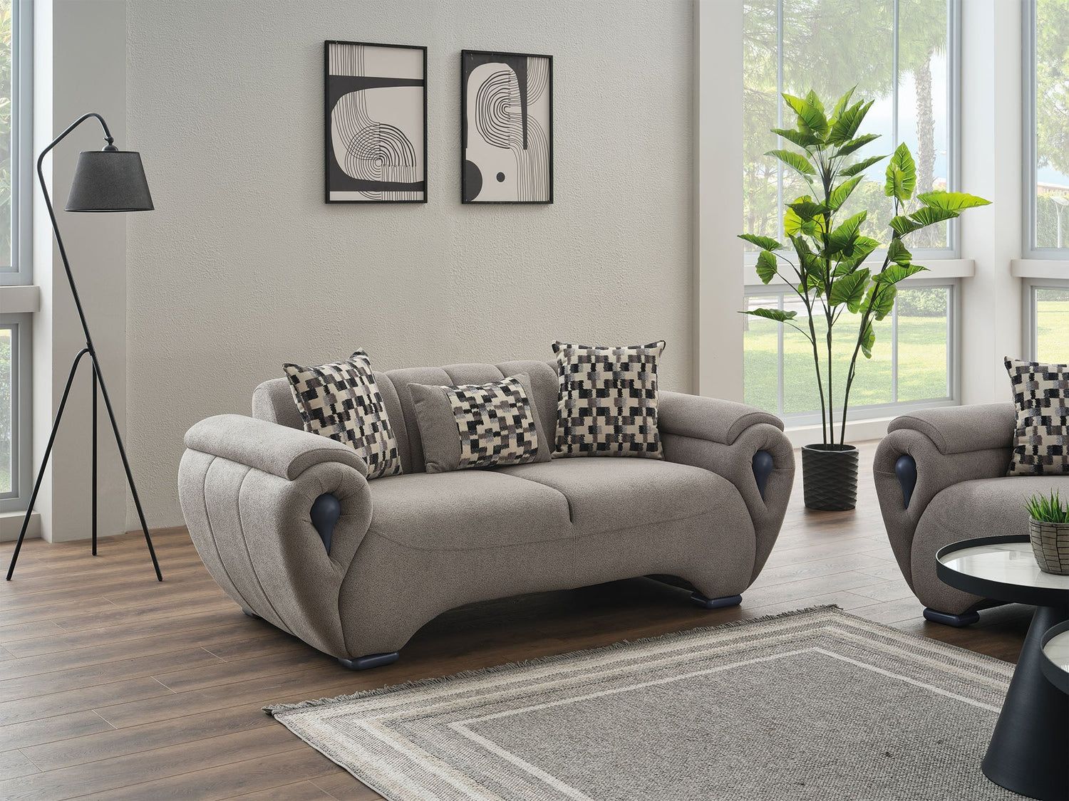 Damla 3-Pieces Modern Living Room Set