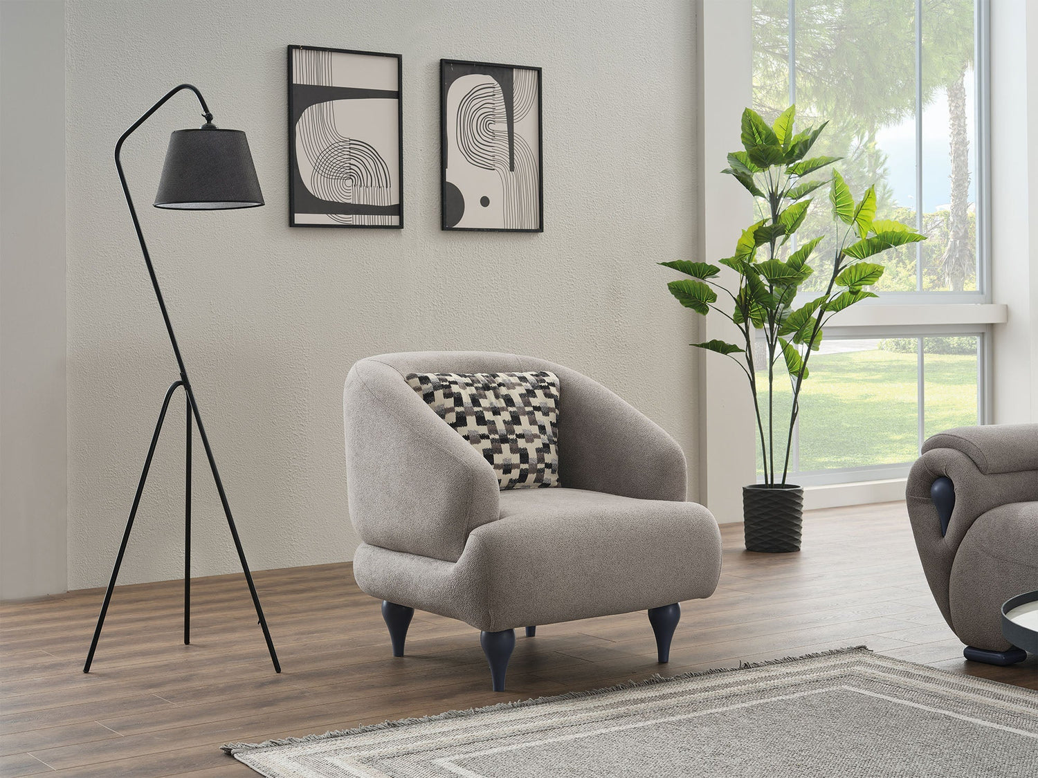 Damla 3-Pieces Modern Living Room Set