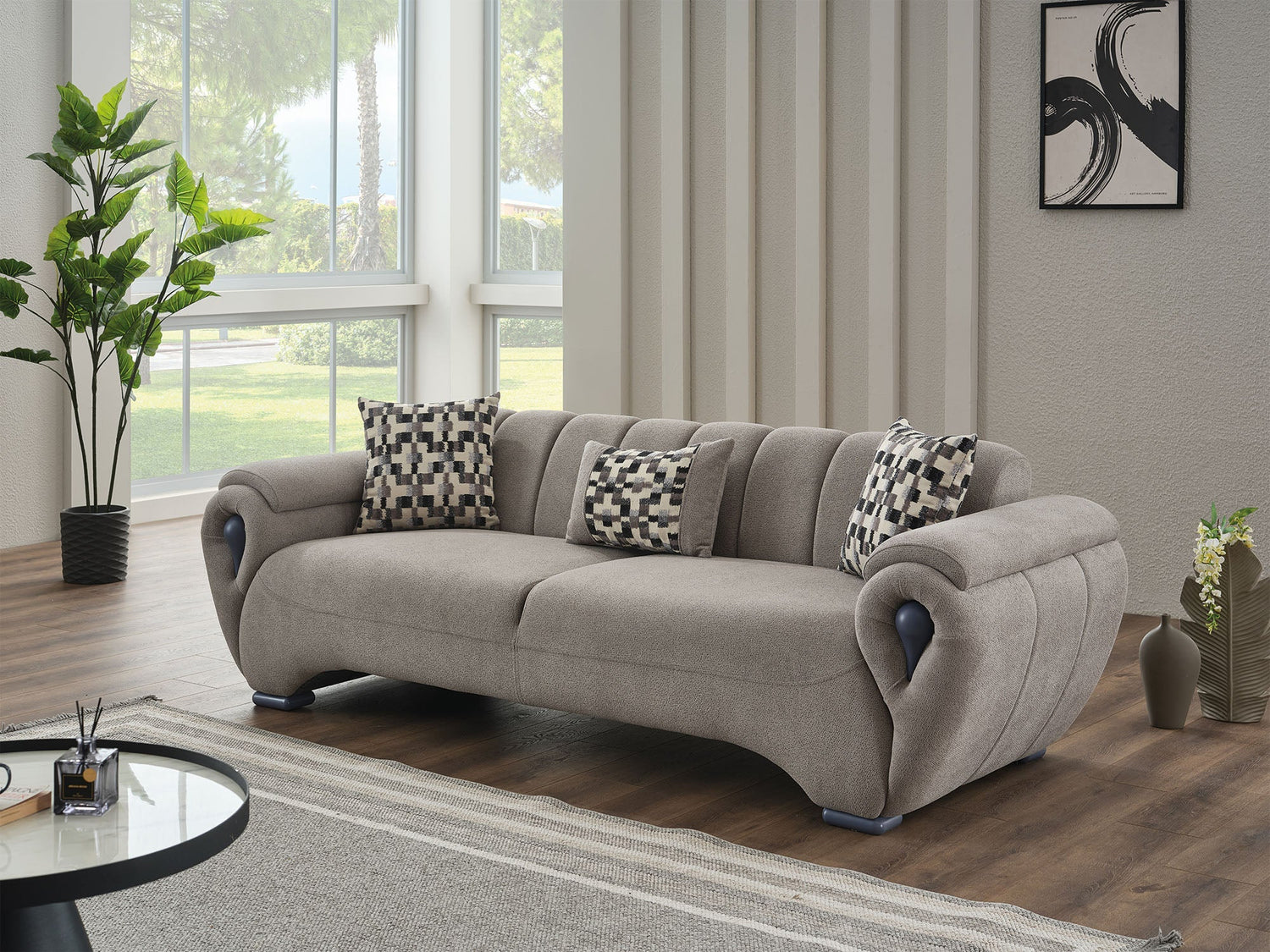 Damla 3-Pieces Modern Living Room Set