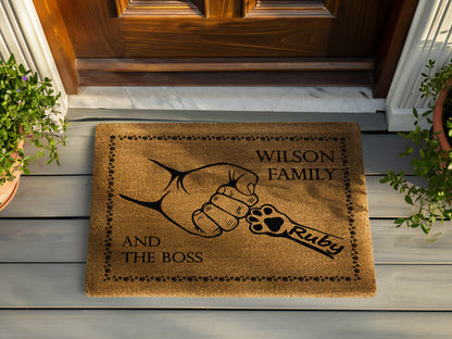 Custom Dog Family Name Doormat (Make contact for personalization details)