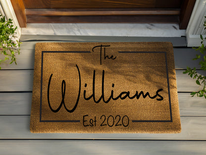 Personalized Family Name Doormat (Make contact for personalization details)