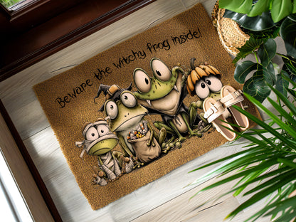 Witchy Frog Family Doormat