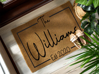 Personalized Family Name Doormat (Make contact for personalization details)