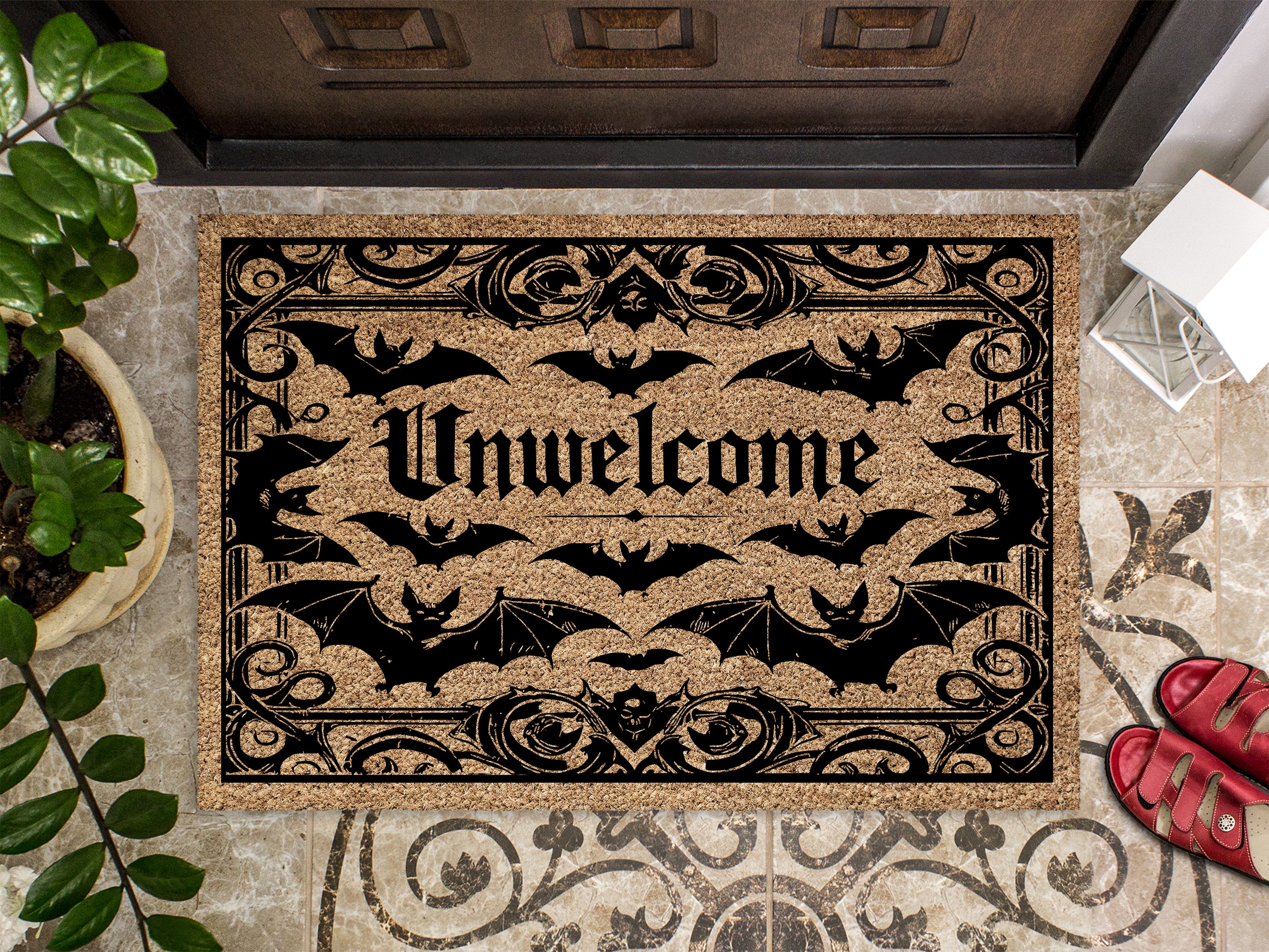 Unwelcome Halloween Doormat