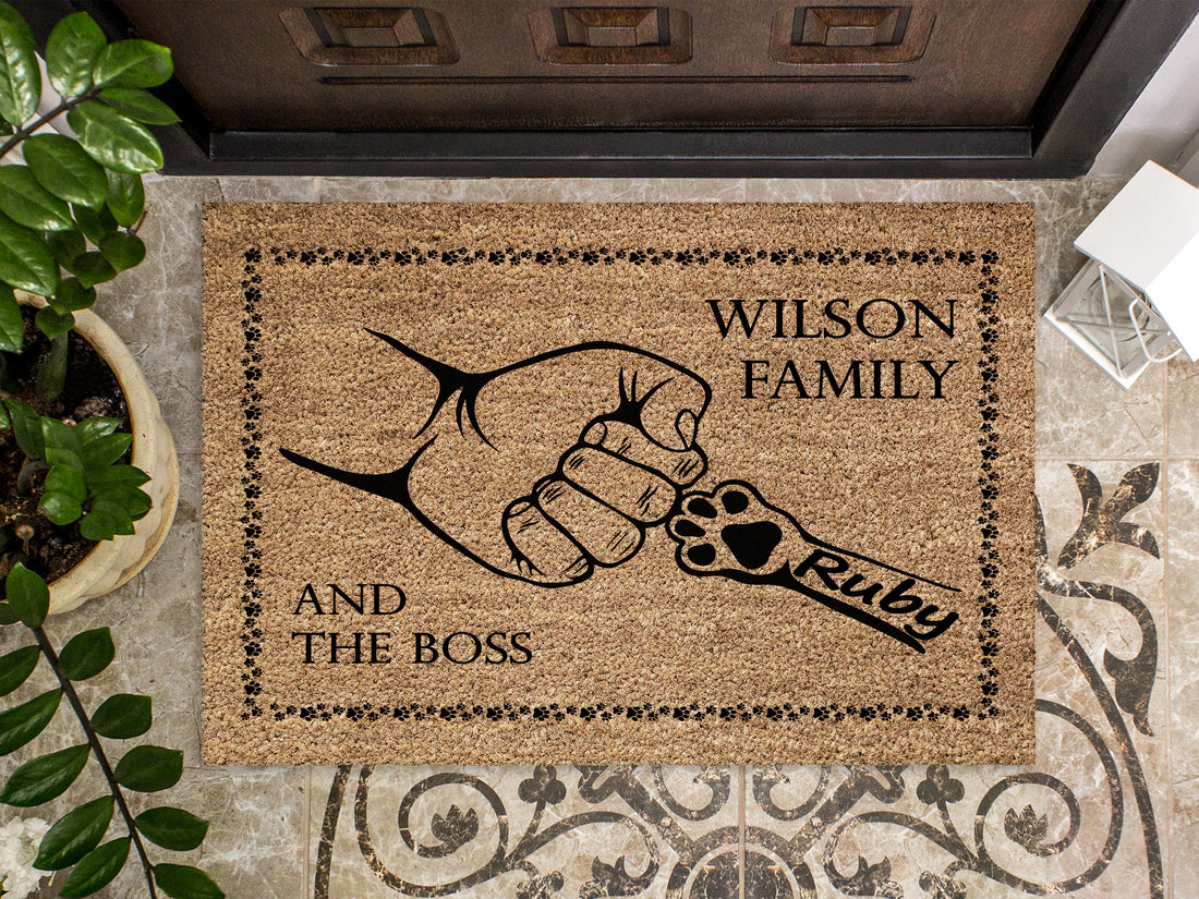 Custom Dog Family Name Doormat (Make contact for personalization details)