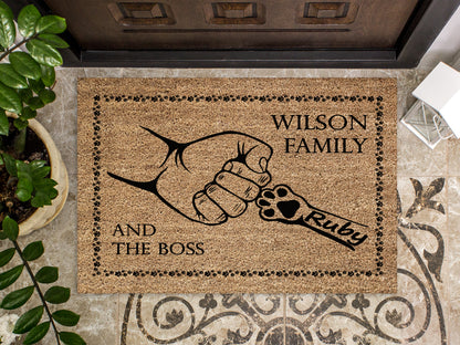 Custom Dog Family Name Doormat (Make contact for personalization details)