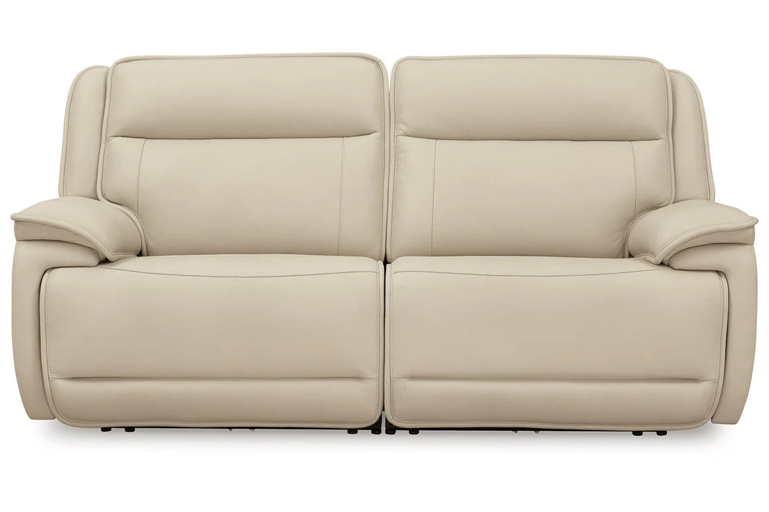 Double Deal Almond Power Reclining Loveseat with Adjustable Headrests
