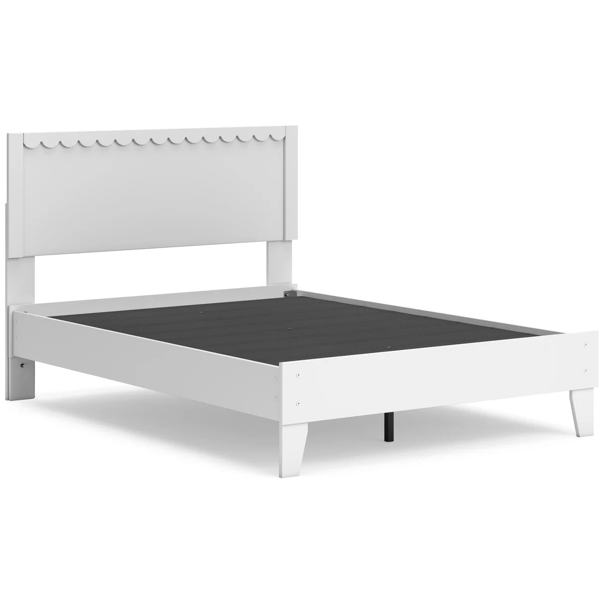 Juego de dormitorio juvenil con plataforma Hallityn en color blanco
