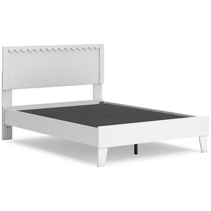 Juego de dormitorio juvenil con plataforma Hallityn en color blanco