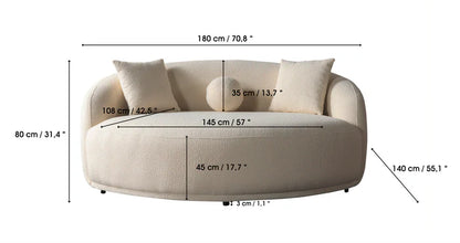 Bonita Ivory Boucle Round Sofa