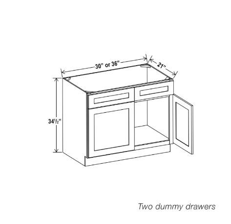 Gray Shaker Double Vanity Sink Base Cabinet