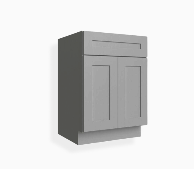 Gray Shaker Single Vanity Sink Base Cabinet