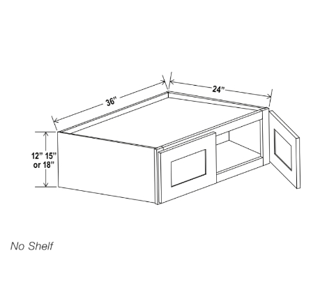 White Shaker 36″ W Refrigerator Wall Cabinet