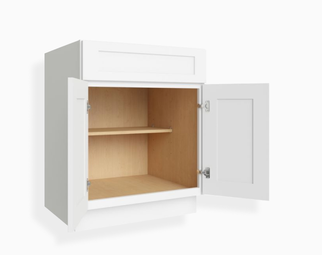 White Shaker Base Cabinet with Double Doors