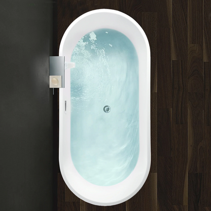 54&quot; Freestanding White Acrylic Bathtub