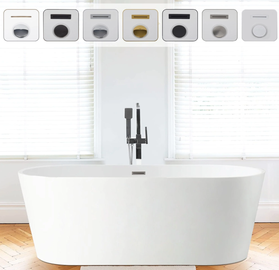 54&quot; Freestanding White Acrylic Bathtub