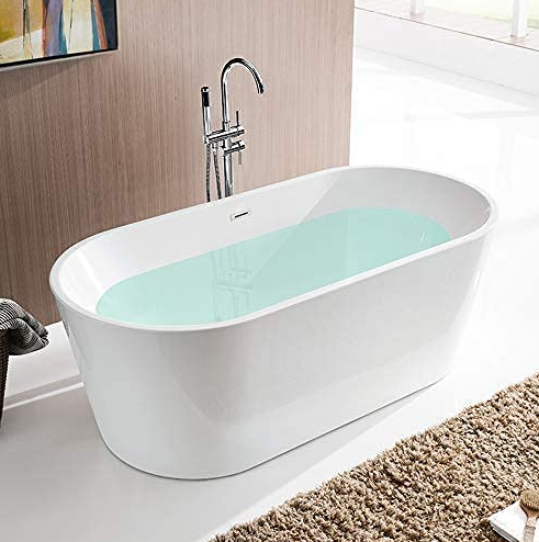 Vanity Art Bourges 55 in. x 28.3 in. Soaking Bathtub with Left Drain in  White/Polished Chrome VA6522-S - The Home Depot