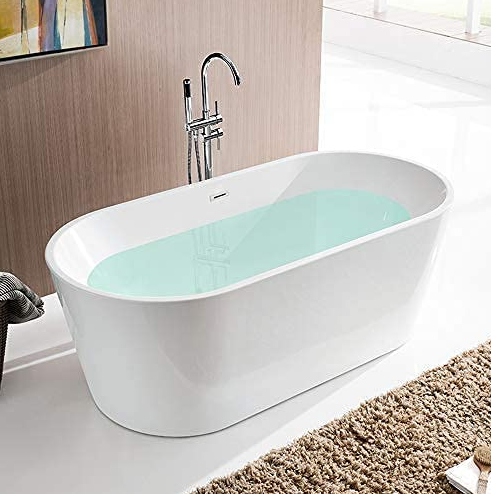 54&quot; Freestanding White Acrylic Bathtub