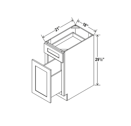 Gray Shaker Document File Base Cabinet