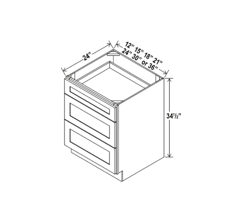 White Shaker Drawer Base