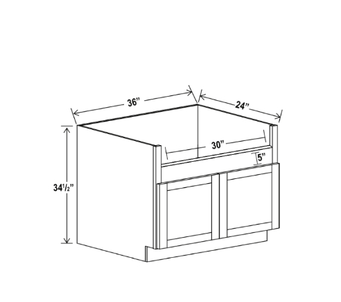 White Shaker Farmhouse Sink Base