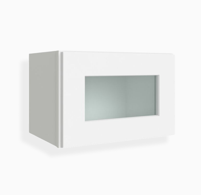 White Shaker 12″ H Single Door Wall Cabinet with Glass Door