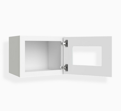 White Shaker 12″ H Single Door Wall Cabinet with Glass Door