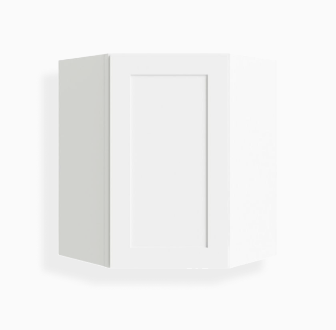 White Shaker 24″ Diagonal Corner Wall Shelf