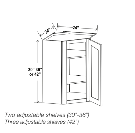 White Shaker 24″ Diagonal Corner Wall Shelf