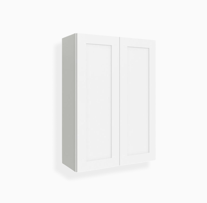 White Shaker 42″ H Double Door Wall Cabinet