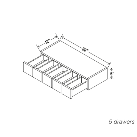 Gray Shaker Wall Spice Drawer