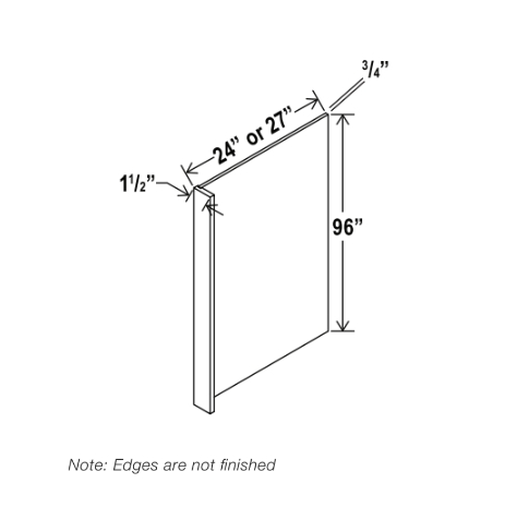 Gray Shaker Refrigerator End Panel