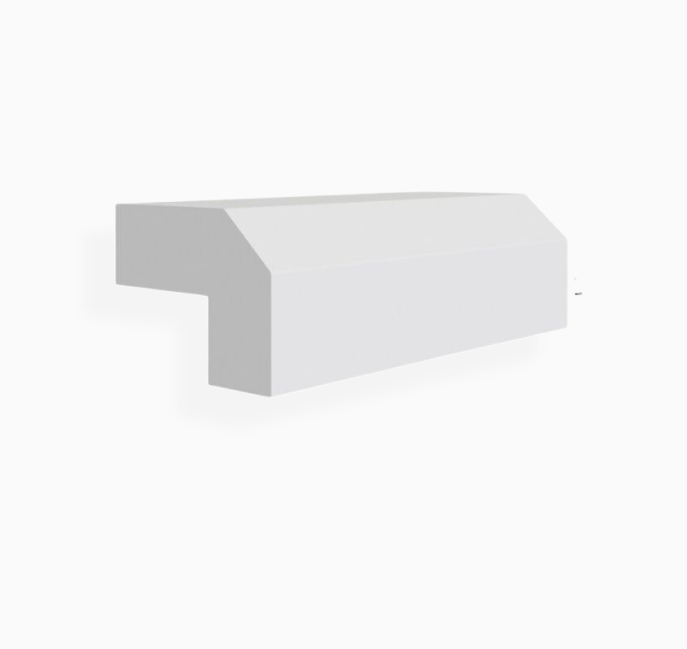 White Shaker Angle Light Rail Moulding