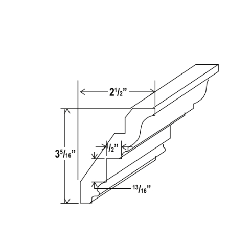 Gray Shaker Inset Crown Moulding