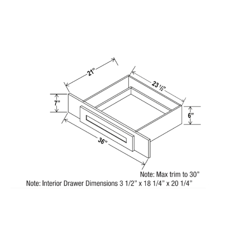 Gray Shaker Knee Drawer