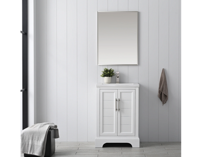 Vannes 24&quot; Single Sink Bathroom Vanity in Silver Grey / White