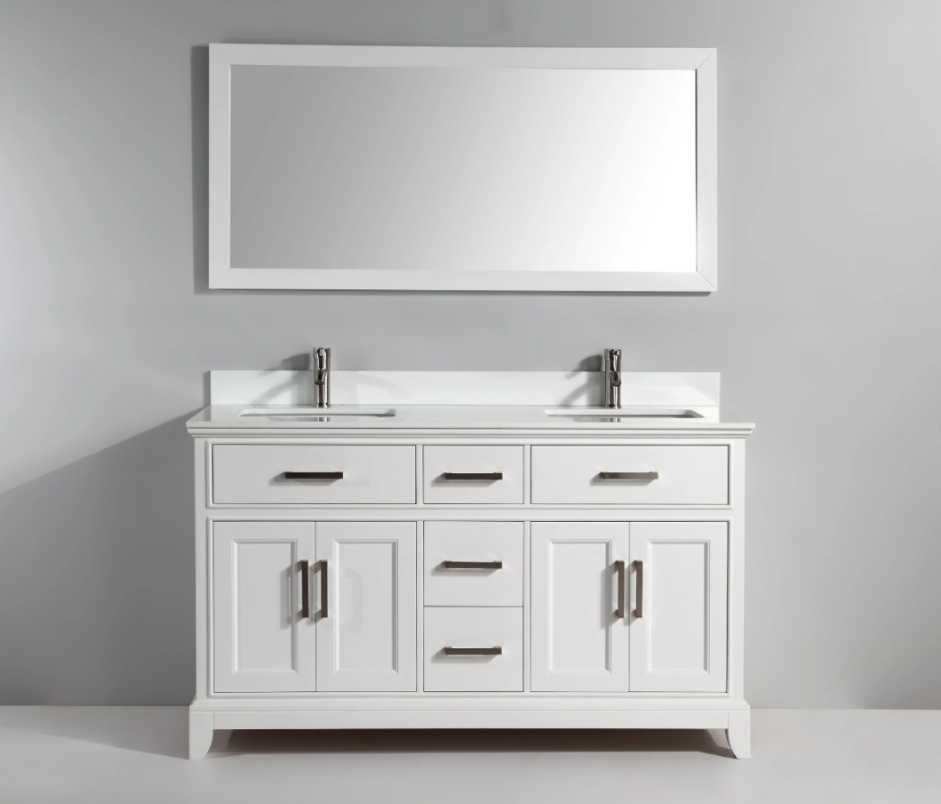 Genoa 60&quot; Double Sink Bathroom Vanity Set