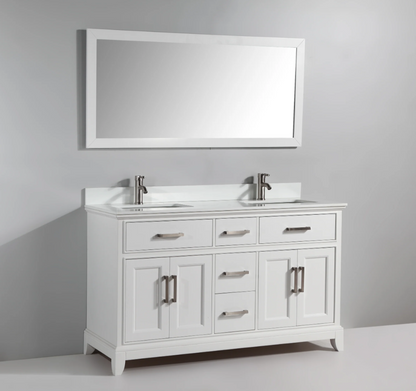 Genoa 60&quot; Double Sink Bathroom Vanity Set