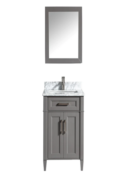 24 in. Single Sink Bathroom Vanity Set Carrara Marble Stone Top