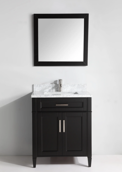 Savona 30&quot; Single Sink Bathroom Vanity Set Carrara Marble Stone Top