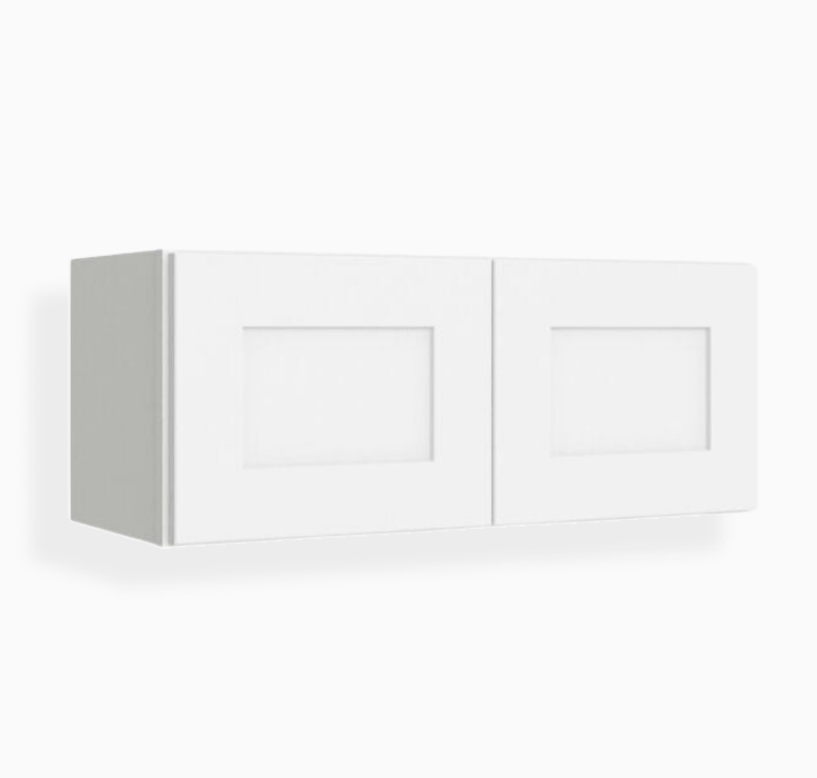 White Shaker 15″ H Double Door Wall Cabinet