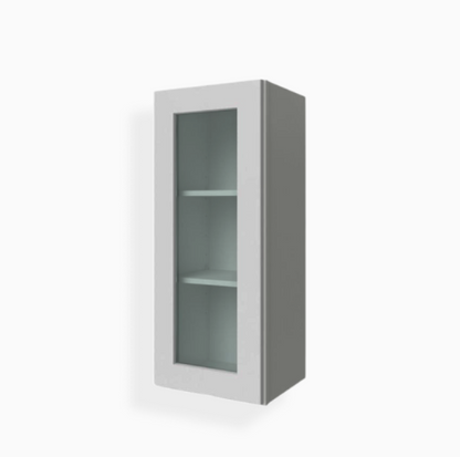 Gray Shaker 36″ H Single Door Wall Cabinet with Glass Door