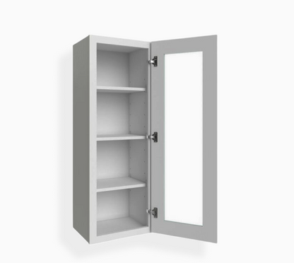Gray Shaker 42″ H Single Door Wall Cabinet with Glass Door
